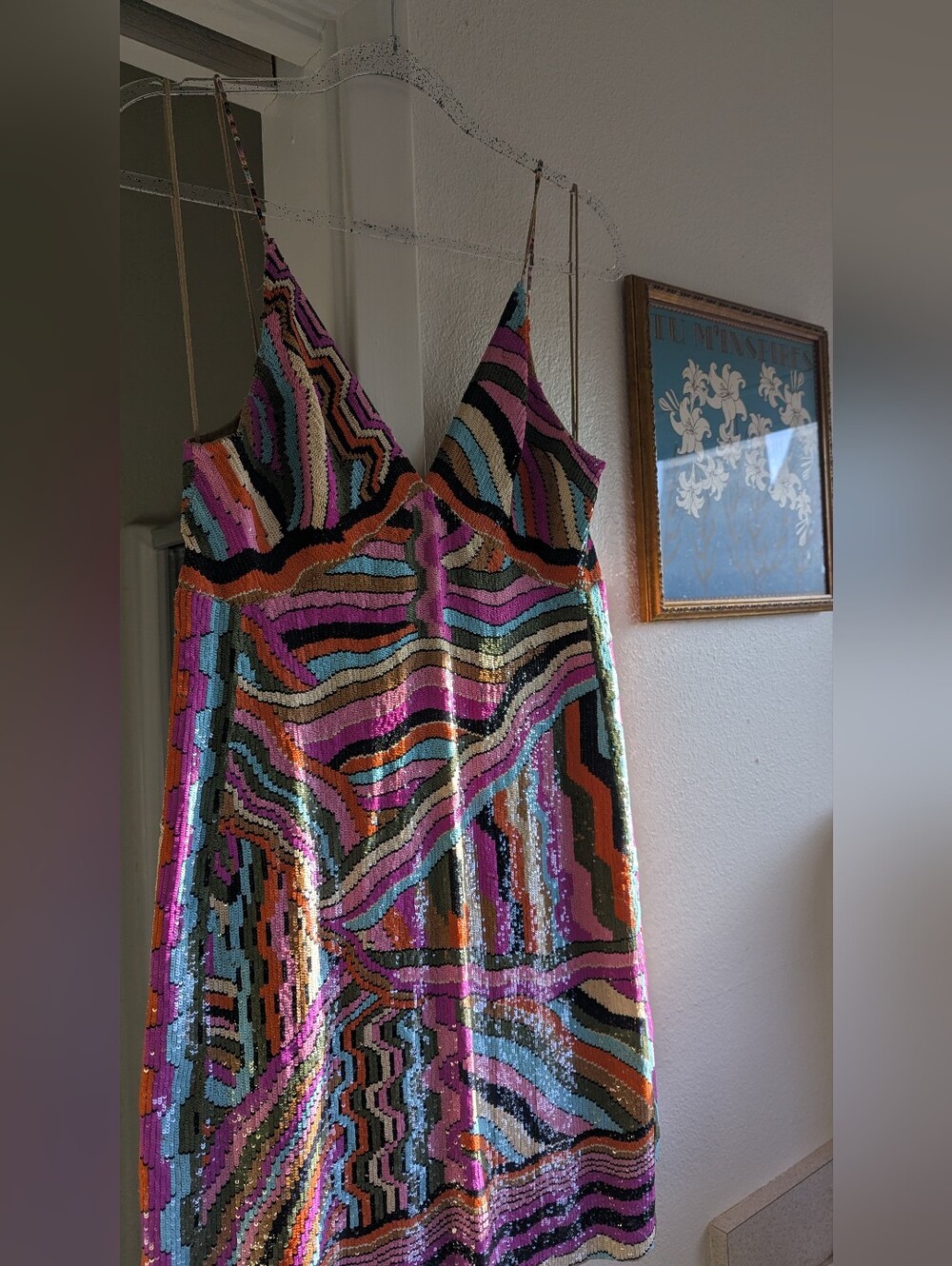 Free People Sequin Multi-Color Slip Dress - Picture 4 of 8
